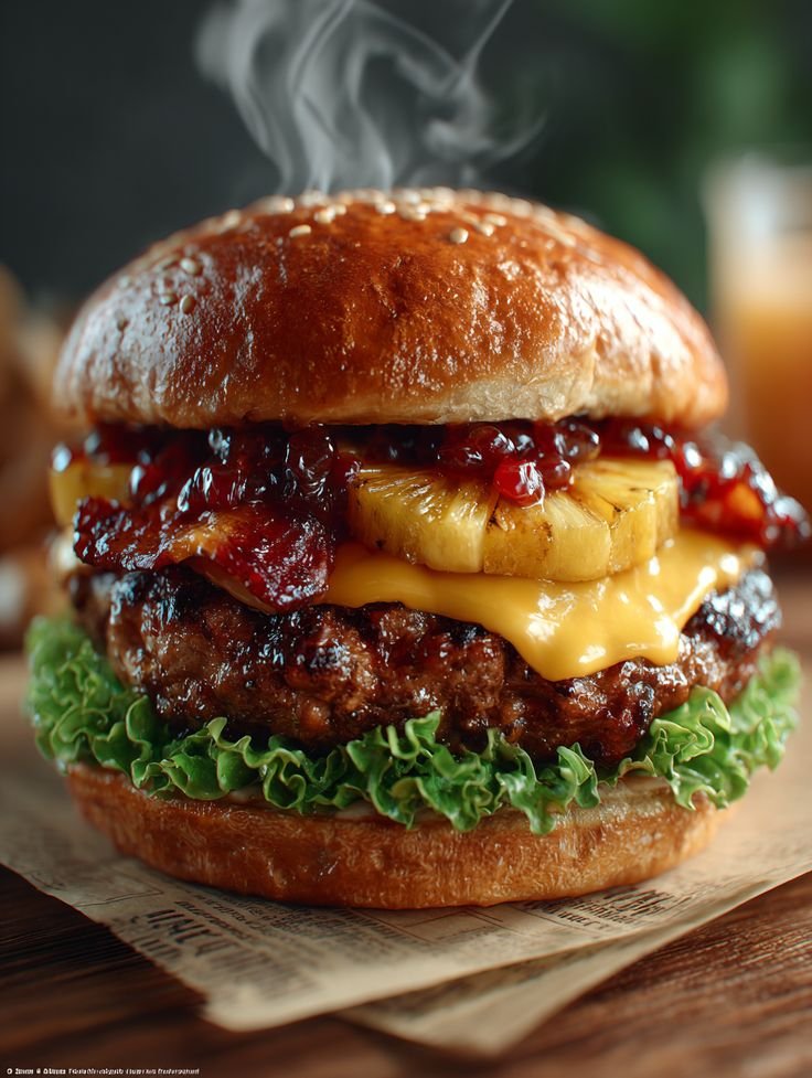 Hamburguesa hawaiana (Plátano - pan)